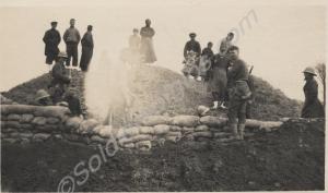 'Building a defensive post'.  2nd Battalion, The