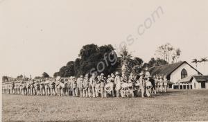 Parade led by Band. 1st Battalion, The Gloucesters