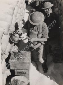 Brewing up. "D" Company, 2nd Battalion, The Glouce
