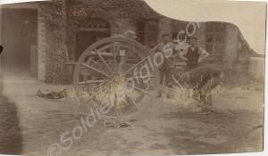 Maxim machine gun mounted on a carriage. c. 1906.