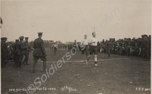 '100 yards Sergeants race 12th Glos'. 12th Battali