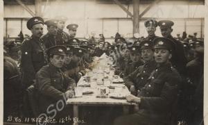 Mess hall.  'B Co. 11 + 12 Sect. 12th Glos.' 12th