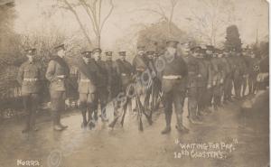 'WAITING FOR PAY 10TH GLOSTERS'.  10th Battalion,
