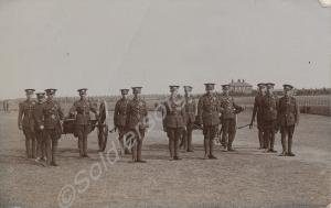 Soldiers with two limbers. A Territorial Battalion