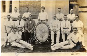 Cricket Team with shield. 2nd Battalion, The Glouc