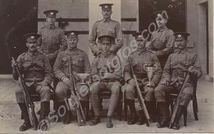 Shooting Team with two trophies. Reverse '2nd Bn.
