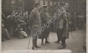 Gloucestershire Regiment troops on a railway stati