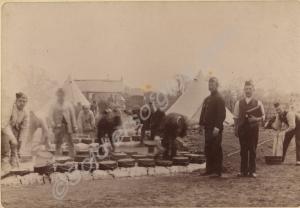 Camp scene.  4th (Militia) Battalion, The Gloucest