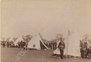 Camp scene.  4th (Militia) Battalion, The Gloucest