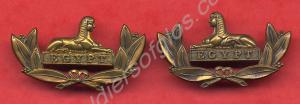 Pair of officer's bronze collar badges. Gloucester