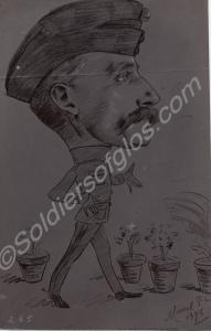 Unidentified Officer with potted plants. 2nd Rifle