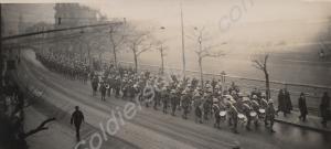 Battalion marching led by band.  2nd Battalion, Th