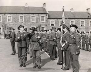 Inspection. Major F.J. Harrison, Colonel Grazebroo