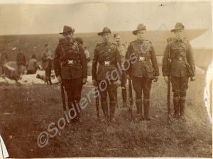 Soldiers in marching order at camp. 3rd Volunteer