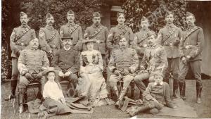 Senior NCOs with couple in civilian dress and two