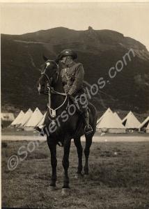 Lt.Colonel H.C. Woodcock on horseback.  6th (Terri