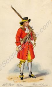 Musketeer. Gibson's Regiment of Foot. c. 1694. Pai