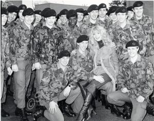 Beauty Queen "Miss Avon" with group of soldiers. G