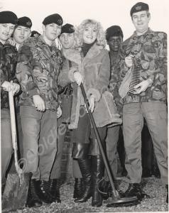 Beauty Queen "Miss Avon" with a group of six soldi