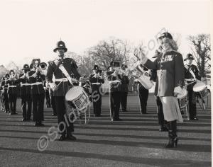Beauty Queen "Miss Avon" conducting the Band. Glou