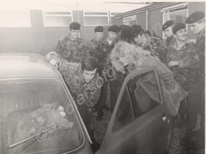 Beauty Queen "Miss Avon" with group of soldiers. G