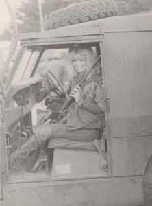 Beauty Queen "Miss Avon" in Land Rover. Gloucester