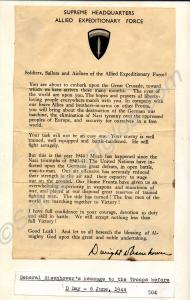 Transcript of General Eisenhower's message to the