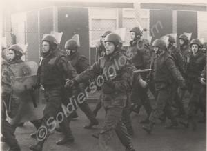 C.S.M. Bassett marching his Company into H.M.P. Ma