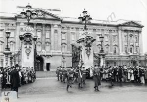 Colour Party marching out. 1st Battalion, The Glou