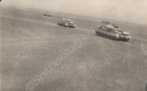 Crusader tanks in the desert.  Royal Gloucestershi
