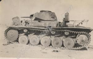 Wrecked German tank - Pzkpfw II.  Royal Gloucester