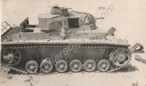 Wrecked German tank - Pzkpfw III.  Royal Glouceste