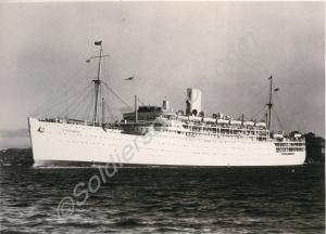 Troop ship S.S. Strathmore. Royal Gloucestershire