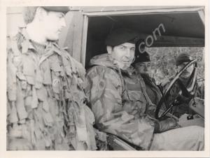 Four soldiers with Land Rover. 1st Battalion, The