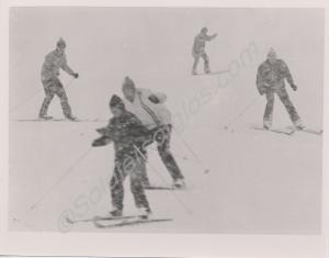 Ski-ing on the novice slopes in the Harz Mountains