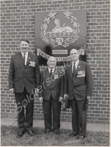 Three Regimental Association members. Reg Panting