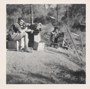 Camp scene - Radio communications.  1st Battalion,