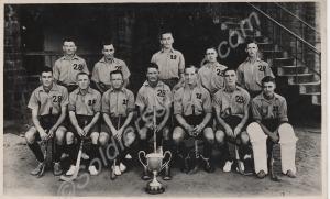 Hockey Team with trophy.  1st Battalion, The Glouc