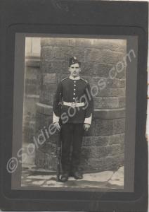 Soldier with side cap on guard duty.  The Gloucest