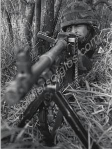 Field exercise. Soldier with GPMG.  1st Battalion,