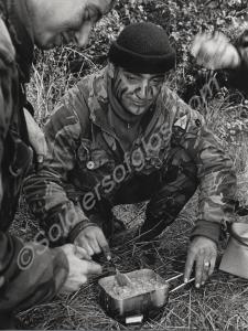 Field exercise. Rations.  1st Battalion, The Glouc