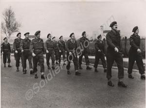 Territorial Army soldiers marching. Gloucestershir