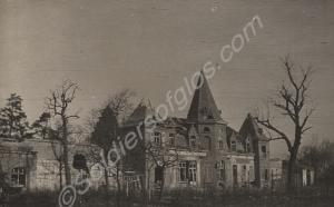 Shell-damaged building. c. 1915.