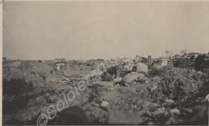 Trenchwork with sandbags. Gloucestershire Regiment