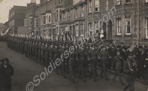 A battalion of The Gloucestershire Regiment marchi