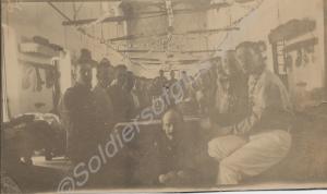 'At dinner table. Xmas 1918 India'. Soldiers of t