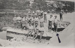 Repairing a bridge blown up by the I.R.A.  -  The
