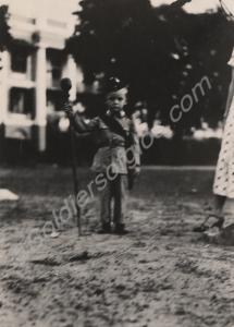 Child in the uniform of a Drum Major of the Glouce