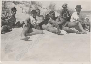 Officers relaxing at the beach. 2nd Battalion, The