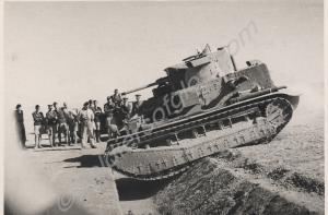 Vickers Medium tank attempting to negotiate an ant